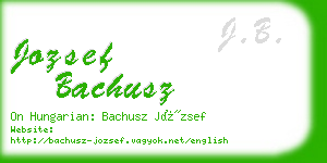 jozsef bachusz business card